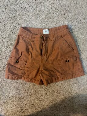 Just Jeans Women's Rust Cargo Shorts with Button-Flap Pockets